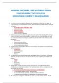 NURSING 265&sol;NURS 2633 MATERNAL CHILD  FINAL EXAM LATEST 2023-2024  RASMUSSEN&lpar;COMPLETE EXAM&rpar;AGRADE