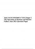 AQA AS ECONOMICS 7135/1 Paper 1 The Operation of Markets and Market Failure June 2022 Question Paper