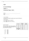 AQA  A-Level Biology  Paper 3 Predicted Paper&comma; 2023 attached with marking scheme 