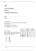 AQA  A-Level Biology  Paper 3 Predicted Paper, 2023 attached with marking scheme 