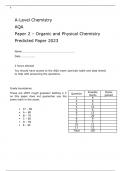 AQA A-Level Chemistry  Paper 2 – Organic and Physical Chemistry Predicted Paper 2023 attached with marking scheme 