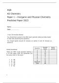 AQA AS Chemistry  Paper 1 – Inorganic and Physical Chemistry Predicted Paper  june 2023  attached with marking scheme 