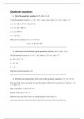 Questions & Answers: Quadratic Equation for High School Students