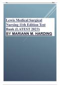 Lewis Medical Surgical Nursing 11th Edition Test Bank (LATEST 2023) BY MARIANN M. HARDING . 2023