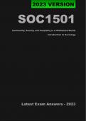 SOC1501 Latest Exam Answers/Elaborations - 2023 (Oct/Nov) - Community, Society And Inequality In A Globalised World: Introduction To Sociology