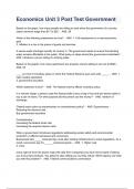 Economics Unit 3 Post Test Government QUESTIONS AND ANSWERS 2024(VERIFIED BY EXPERTS)