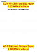 AQA AS Level Biology Paper Mark scheme