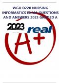 WGU D220 NURSING INFORMATICS EXAM-QUESTIONS AND ANSWERS 2023 GRADED A