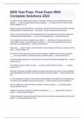 DDS Test Prep&colon; Final Exam With Complete Solutions 2023