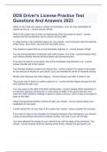 DDS Driver's License Practice Test Questions And Answers 2023