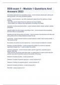 DDS exam 1 - Module 1 Questions And Answers 2023