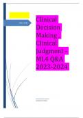 Clinical Decision Making &comma; Clinical Judgment - ML4 Q&A 2023-2024 