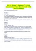 CH. 11 Seidel's Guide to Physical Examination | Test Questions & 100% Correct Answers