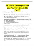 SED2601 Exam Questions and Answers Graded to Pass&excl;&excl;&excl;
