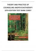 THEORY AND PRACTICE OF COUNSELING AND PSYCHOTHERAPY 10TH EDITION TEST BANK COREY
