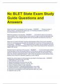 Nc BLET State Exam Study Guide Questions and Answers 