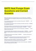 NATE Heat Pumps Exam Questions and Correct Answers 