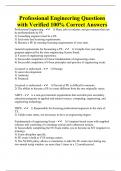 Professional Engineering Questions with Verified 100&percnt; Correct Answers