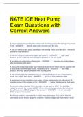 Bundle For NATE Heat Pump Exam Questions with Correct Answers