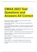 CMAA 2023 Test Questions and Answers All Correct 