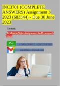 INC3701 (COMPLETE ANSWERS) Assignment 3 2023 (683344) - Due 30 June 2023