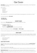 Civil Courts Summary sheet