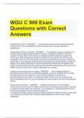 WGU C 909 Exam Questions with Correct Answers 