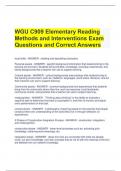 WGU C909 Elementary Reading Methods and Interventions Exam Questions and Correct Answers 