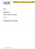 OCR AS LEVEL Chemistry A H032/01 JUNE 2022 FINAL MARK SCHEME >Breadth in chemistry