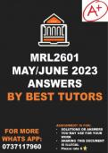 MRL2601 MAY/JUNE 2023 EXAM ANSWERS