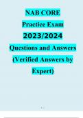  NAB CORE  Practice Exam  2023/2024  Questions and Answers (Verified Answers by Expert)
