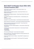 MLS ASCP Certification Exam With 100&percnt; Correct Answers 2023