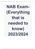 NAB Exam- (Everything that is needed to know) 2023/2024