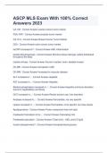 ASCP MLS Exam With 100&percnt; Correct Answers 2023