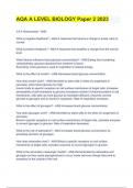 AQA A LEVEL BIOLOGY Paper 2 2023