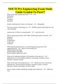 NOCTI Pre Engineering Exam Study Guide Graded To Pass&excl;&excl;&excl;