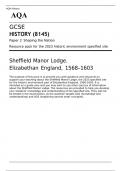 AQA GCSE HISTORY &lpar;8145&rpar; Paper 2 Shaping the Nation Resource pack for the 2023 historic environment specified site