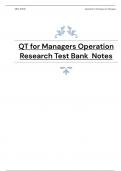QT for Managers Operation Research Test Bank Notes  2023