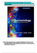 Lilley: Pharmacology For Canadian Health Care Practice, 3rd Canadian Edition With Questions And 100% Correct Answers (2023-2024) Graded A+