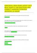 SONICWALL SNSA EXAM LATEST 2023 REAL EXAM V2 100 QUESTIONS AND CORRECT ANSWERS &lpar;VERIFIED ANSWERS&rpar; &vert;A GRADE