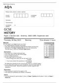AQA GCSE HISTORY Paper 1 Section A&sol;A&colon; America&comma; 1840&ndash;1895 MAY 2023 QUESTION PAPER&colon; Expansion and consolidation