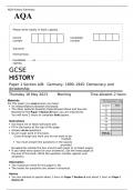 AQA GCSE HISTORY Paper 1 Section A&sol;B&colon; Germany&comma; 1890&ndash;1945 MAY 2023 QUESTION PAPER&colon; Democracy and dictatorship
