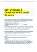 NUR 212 Exam 1 Questions with Correct Answers 