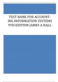 TEST BANK FOR ACCOUNTING INFORMATION SYSTEMS  9TH EDITION JAMES A HALL