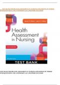 TEST BANK FOR HEALTH ASSESSMENT IN NURSING 6TH EDITION BY WEBER WITH QUESTIONS AND ANSWER KEY ALL CHAPTERS INCLUDED