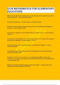 D128 MATHEMATICS FOR ELEMENTARY EDUCATORS&vert;2023 LATEST UPDATE&vert;GUARANTEED SUCCESS