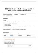 EDSP 622 Module 4 Week 4 through Module 5 Week 5 Quiz: Academic Assessment
