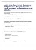 AAEC 3302: Exam 1 Study Guide (Intro to Agribusiness Management, Time Value of Money & Agribusiness Lenders) 2023/2024