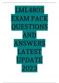 LML4805 EXAM PACK QUESTIONS AND ANSWERS LATEST UPDATE 2023