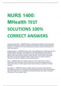 NURS 1400:  MHealth TEST  SOLUTIONS 100%  CORRECT ANSWERS